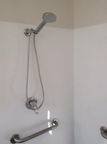 Shower in portable building